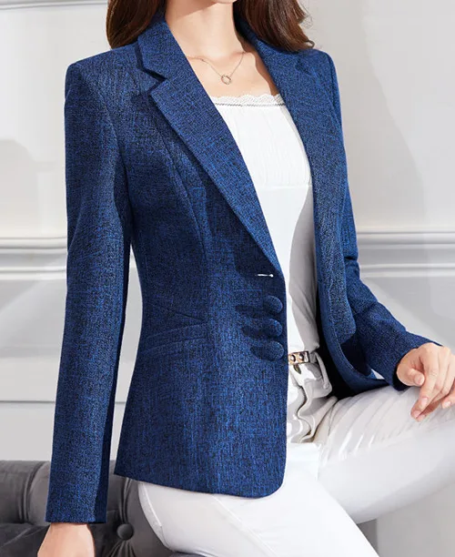 Blazer slim feminino acinturado