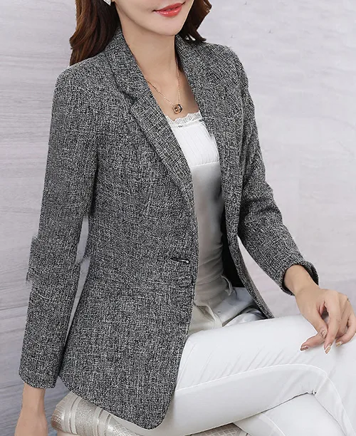 Blazer slim feminino acinturado