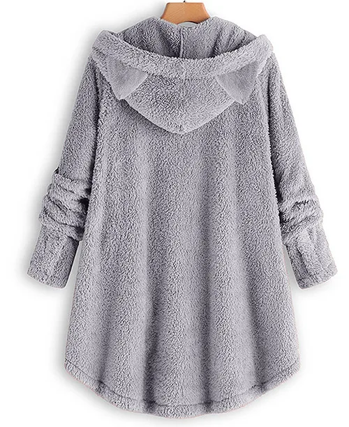 Casaco feminino longo com capuz