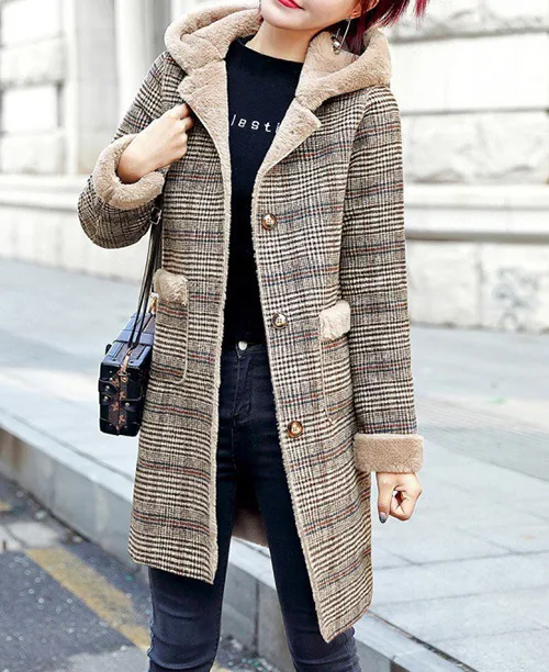 Casaco alongado feminino de inverno