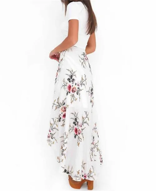 Saia longa com fenda estampada - imagem 7