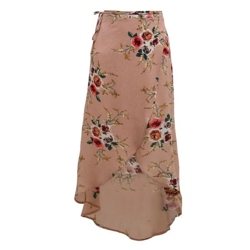 Saia longa com fenda estampada - imagem 4