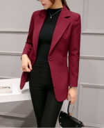 Blazer feminino slim fit acinturado colorido
