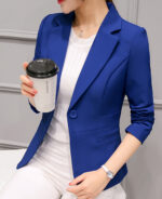 Blazer feminino slim fit acinturado colorido