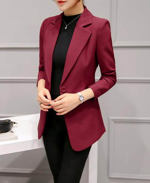 Blazer feminino slim fit acinturado colorido