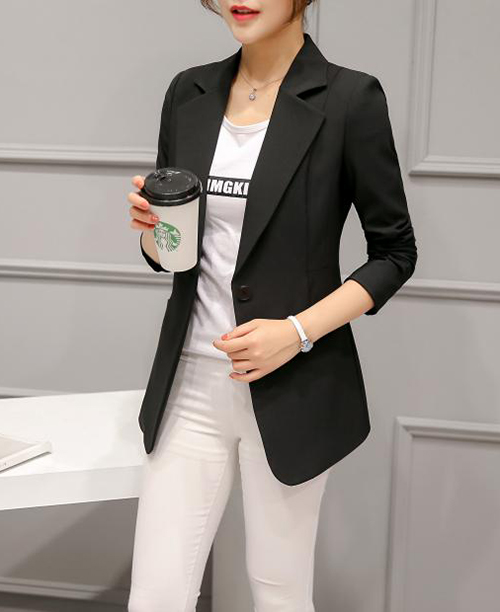 Blazer feminino slim fit acinturado colorido