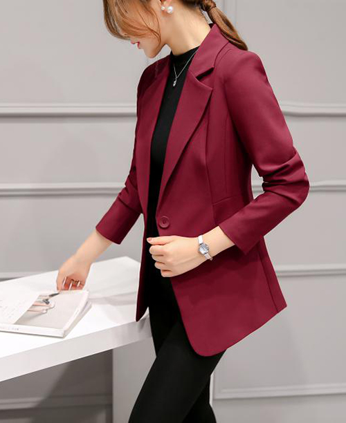 Blazer feminino slim fit acinturado colorido