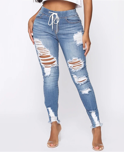 Calça Jeans Skinny Feminina Destroyed - Compre agora