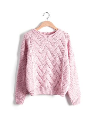 Casaco feminino de lã com gola redonda