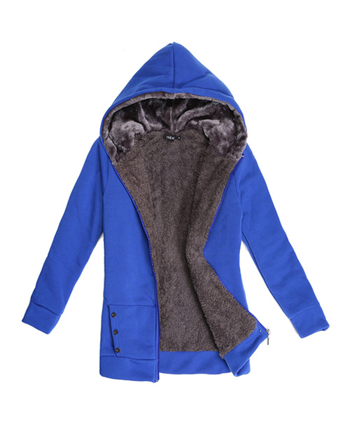 Casaco feminino forrado com capuz