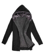 Casaco feminino forrado com capuz
