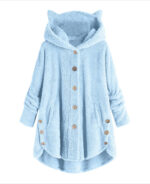 Casaco feminino longo com capuz