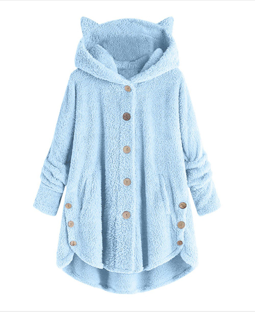 Casaco feminino longo com capuz