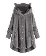 Casaco feminino longo com capuz