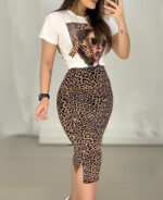 Conjunto saia longa e blusa estampada