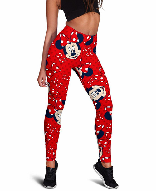 Calça Legging Feminina Estilo Esportivo Estampa Mickey Mouse