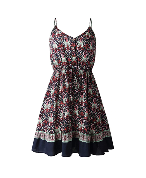 Vestido curto soltinho com estampa florida