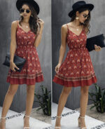 Vestido curto soltinho com estampa florida