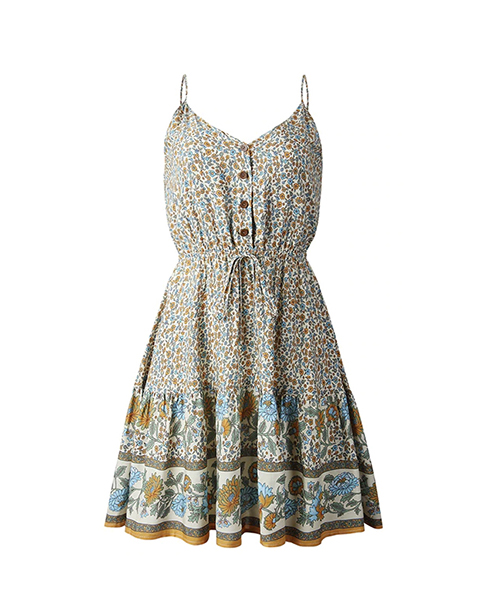 Vestido curto soltinho com estampa florida