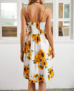 Vestido de alcinha estampa de girassol