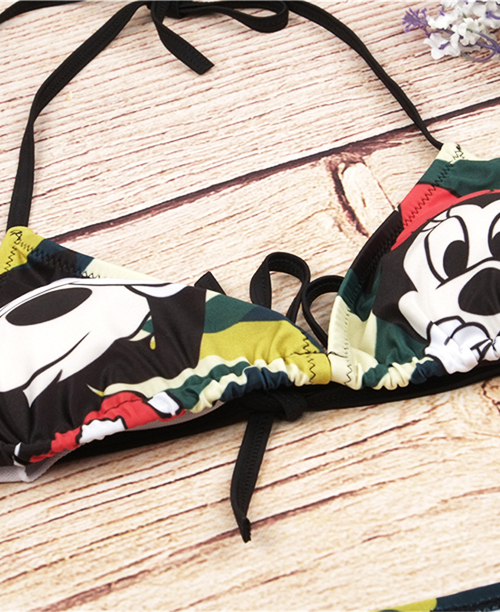 Biquini cortininha estampa do Mickey Mouse
