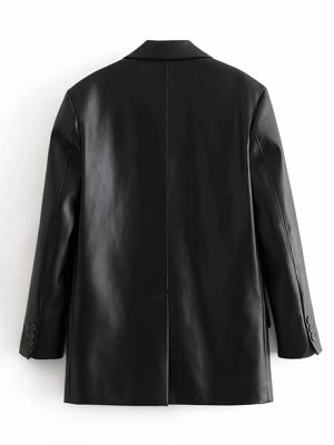 Blazer feminino de couro sintético │ Chic Princess