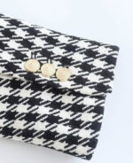 Blazer feminino xadrez preto e branco