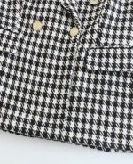 Blazer feminino xadrez preto e branco