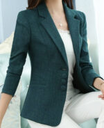 Blazer slim feminino acinturado