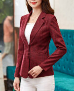 Blazer slim feminino acinturado