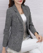 Blazer slim feminino acinturado