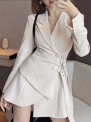 Blazer vestido feminino acinturado