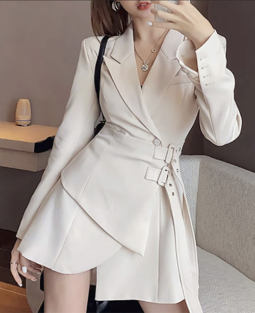 Blazer vestido feminino acinturado