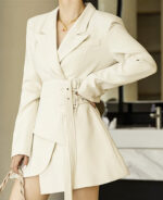 Blazer vestido feminino acinturado