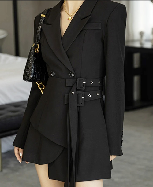 Blazer vestido feminino acinturado
