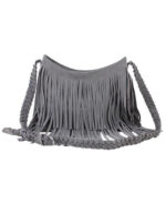 Bolsa de ombro feminina com franjas