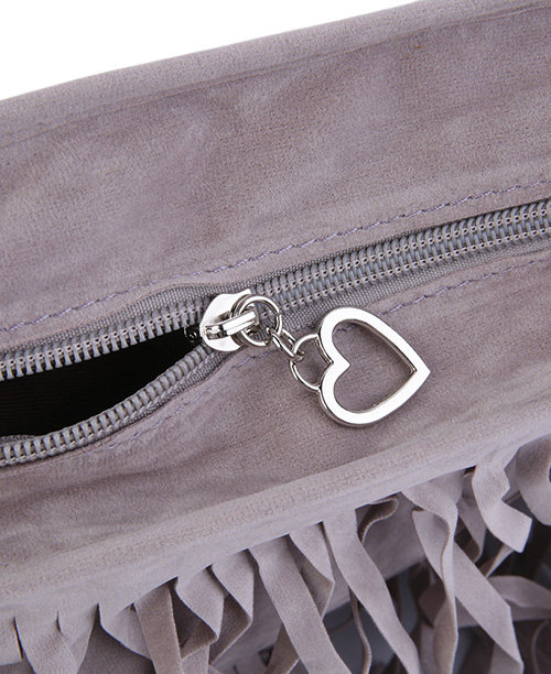 Bolsa de ombro feminina com franjas