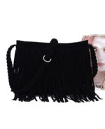 Bolsa de ombro feminina com franjas