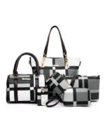 Bolsa feminina de ombro estampa xadrez