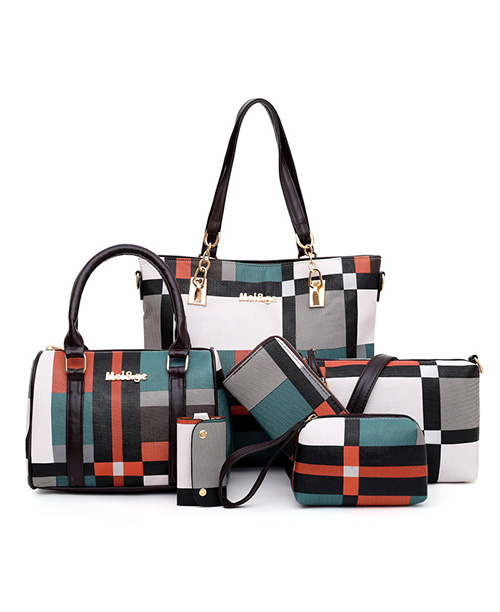 Bolsa feminina de ombro estampa xadrez