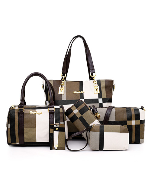 Bolsa feminina de ombro estampa xadrez