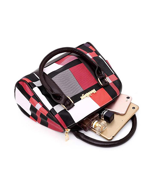 Bolsa feminina de ombro estampa xadrez