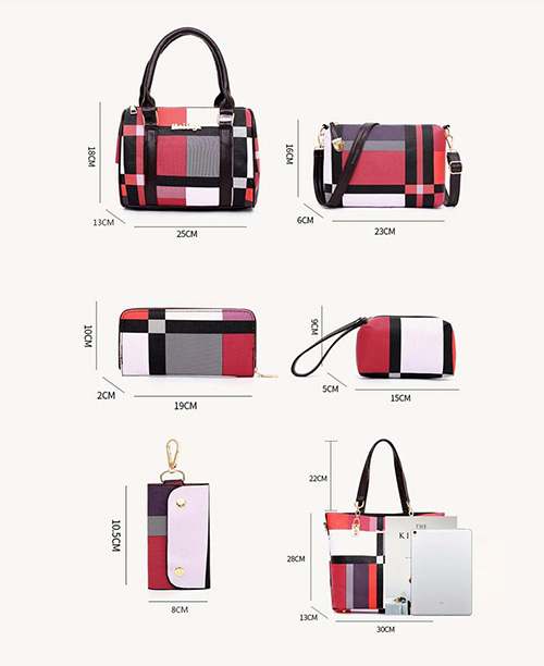 Bolsa feminina de ombro estampa xadrez