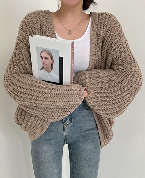 Cardigan feminino de tricot