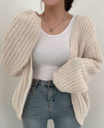 Cardigan feminino de tricot