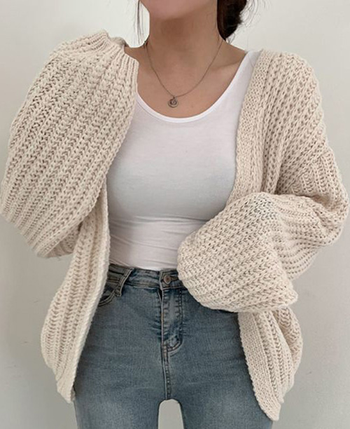 Cardigan feminino de tricot