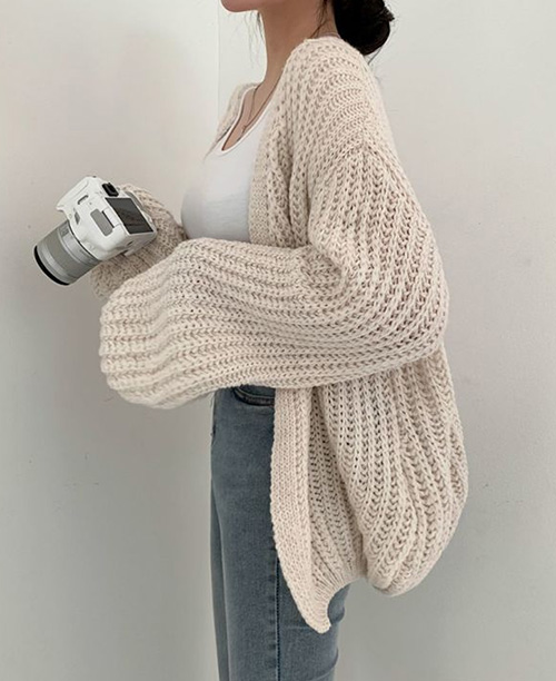 Cardigan feminino de tricot