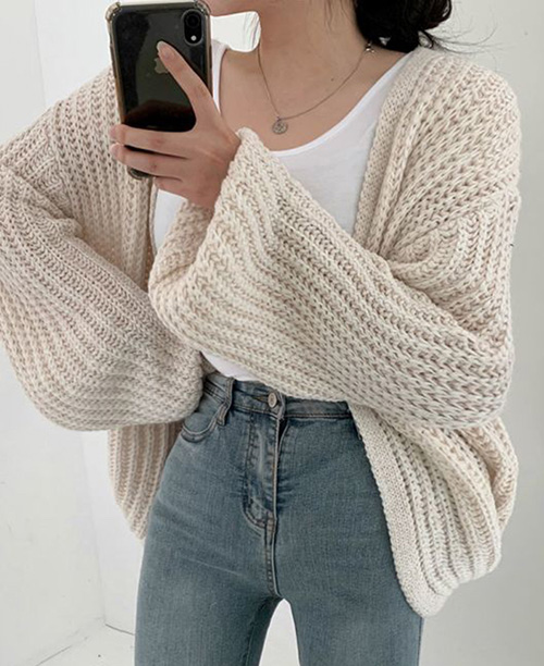 Cardigan feminino de tricot