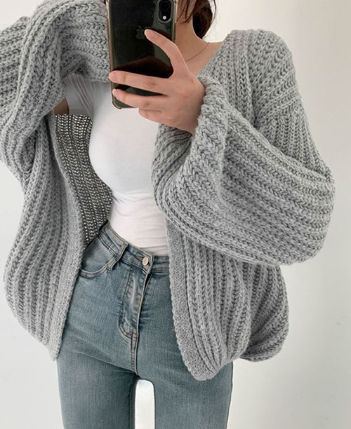 Cardigan feminino de tricot