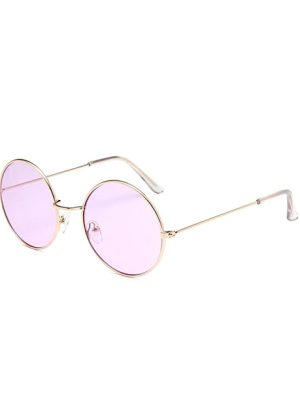 Óculos de sol feminino redondo lente transparente